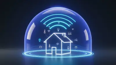 Modern router with security shield overlay representing protected home Wi-Fi network.
